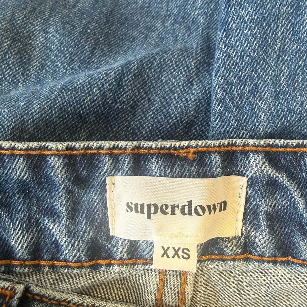 superdown High-Rise Straight Leg Jeans - Medium Blue Wash - Picture 6 of 7